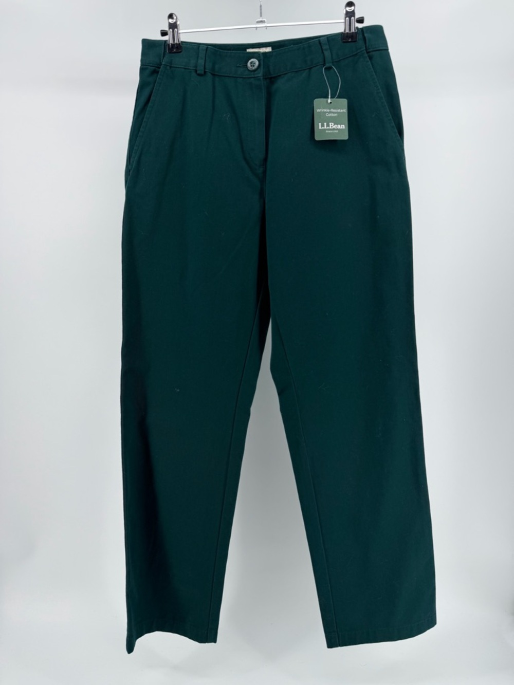 NWT L.L. Bean Classic Fit Straight Leg Jeans in Pine Green, Women's 4